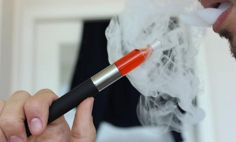 Illustration about vaping after smoking cessation and lung health research